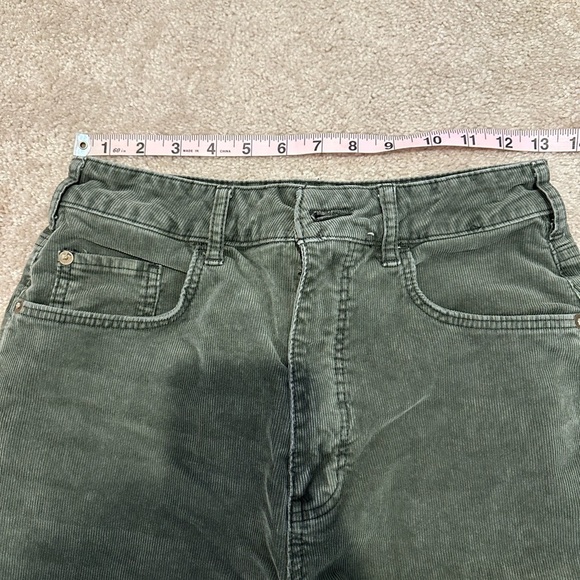 Anthropologie Pilcro the Annie Wide-Leg Corduroy Pants Size 27 - Green Utility - Picture 5 of 5
